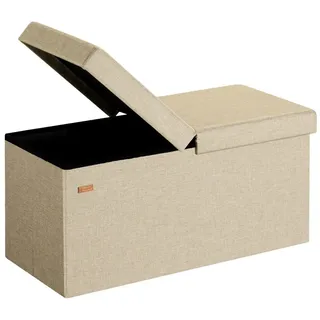 CASARIA Sitzbank mit Stauraum Faltbar 80 x 40 x 40 cm Beige