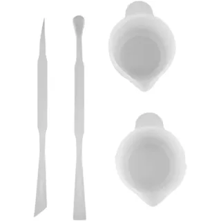 POFET 4 Stück Silikon Messbecher Kit, Einschließen Silikon Mischfarbenrührer zum Mischen von Epoxidharzen, 10ml Cup Messbecher Resin Zubehör, Geeignet für Epoxidharz, Resin Art