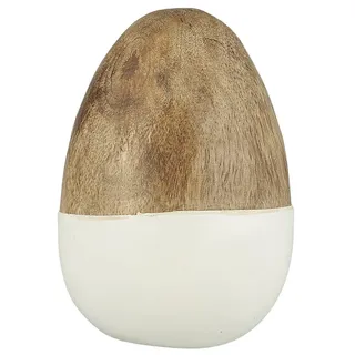 IB Laursen Osterei aus Mangoholz stehend, H7,5 x Ø5,5 cm, weiss