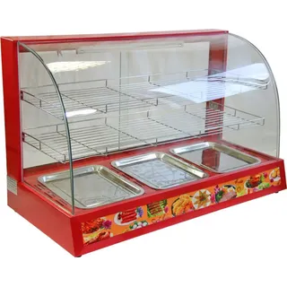 KuKoo 90cm Schrank Vitrine Speisevitrine - Rot
