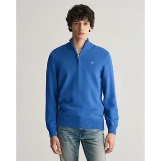 Gant für Herren. 8030170 Pullover mit halbem Reißverschluss Lässig blau (XXL), Baumwolle