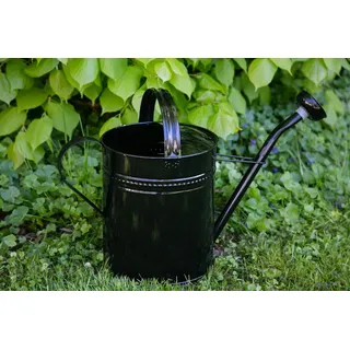 Gießkanne 10 Liter Schwarz Metall Zinkkanne Verzinkt Kanne 9005 Giesskanne