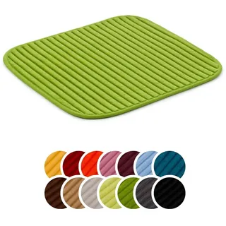 liebling Badteppich mit Anti-Rutsch-Beschichtung aus PVC Noppen, Cord-Optik, 100% Polyester, Serie Potsdam, 50 x 45 cm, 30 Grad waschbar, Fußbodenheizung geeignet, Farbe: dunkelgrün