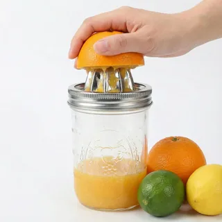 Hemoton Manuelle Zitruspresse Edelstahl Glas 480 Ml Mason Jar Juicer | Leicht Zu Reinigen, Platzsparend Zu Verstauen, FüR Die KüChe Geeignet