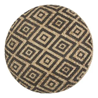 vidaXL Sitzpuff Handgefertigt 45 x 30 cm Jute Schwarz