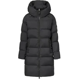 ECOALF Langer wattierter Wintermantel mit Kapuze, schwarz, Parka - S
