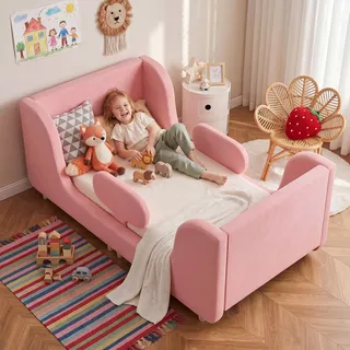Meulbaty Rosa Süß 70x140cm Kinderbett, Matratze Nicht Enthalten