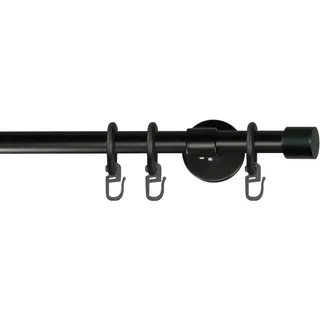 GARESA Vorhangstange RUSTIKA 1-läufig Ø 16 mm 200 cm Schwarz
