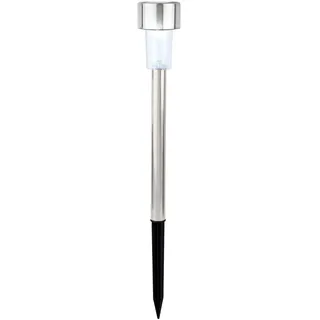 Lumineo LED Solarleuchte 24cm Edelstahl/Kunststoff Dauerbetrieb 6h Kaltweiß - Solar Gartenleuchte Gartenstecker Solarstecker Stableuchte für Außen Garten Balkonkasten