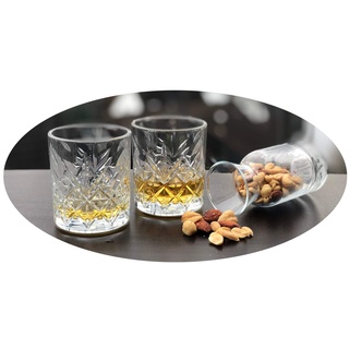 Topkapi 250.668 3-TLG Whisky-Set Dallas mit Zwei Whisky-Gläsern/Tumbler und Einer Karaffe, Retro-Design und Kristall-Look