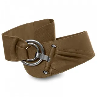 Caspar Taillengürtel GU246 elastischer breiter Damen Stretch Taillengürtel mit Gummizug gelb 7595 für Körperumfang 75-95 cm