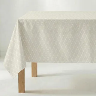 Belum Tischdecke, 300 x 140 cm, schmutzabweisend, 100 % Baumwolle, ohne Wachstuch, Tischdecke aus Baumwolle, wasserdicht, schmutzabweisend, flüssigkeitsabweisend, Beige