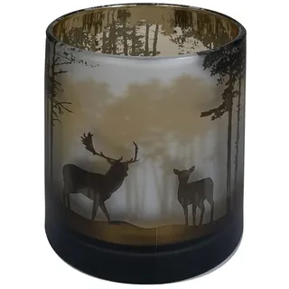 Windlicht Thalas Hirsche schwarz 12cm