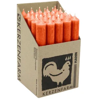 Stabkerzen Orange, 180/22 mm, KERZENFARM HAHN, Brenndauer 8h, 25 St.