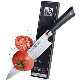 KOCHSTILIST by Kris Wu Kochmesser Premium, extra scharf, 20 cm - hohe Schneidleistung im edlen Design, Küchenmesser, Japan, Chef, Messer, Damast, Set, Schwarz, Holzgriff