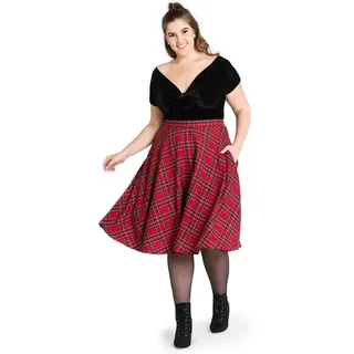 Hell Bunny A-Linien-Rock Irvine 50's Skirt Rot Tartan Vintage Karo Retro Kariert rot S