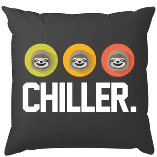 EZYshirt® Faultier Baumwoll Kissen mit Füllung | Kuschelweich Chillen - 40x40