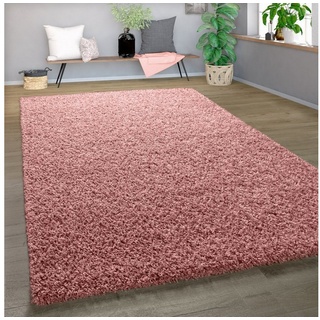 Hochflor-Teppich Shaggy Uni Pastell Pink, Paco Home, Rund, Höhe: 44 mm Rund - Ø 80 cm x 44 mmTeppichcenter24
