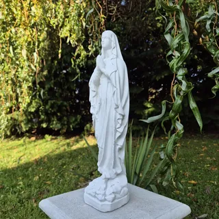 FABRIQ Heilige Muttergottes Statue 38 cm – 2 kg Steinguss – Wetterfest & frostsicher – Gartenfigur Madonna für Haus & Kirche