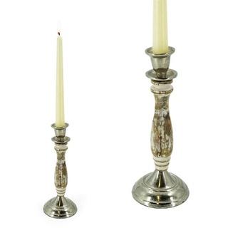 HTI-Living Kerzenständer Kerzenständer Kerzenhalter (1 St., 1 Kerzenhalter), Tafeldekoration, Tischleuchter braun|silberfarben