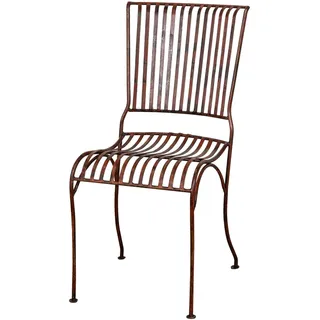 Biscottini - Stuhl aus Schmiedeeisen von Estern - L 40 x T 50 x H 85 cm - Vintage-Gartenstuhl - Esszimmerstuhl - antikes cremefarbenes Finish