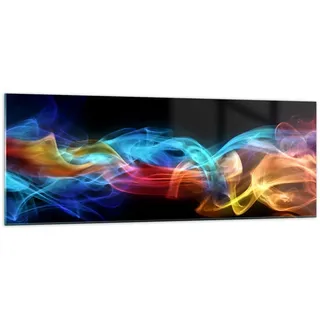 Panorama Bilder auf Glas Abstrakt luft bunt figur Glasbild 140x50cm Wandbilder Dekoration Wohnzimmer Schlafzimmer Küche Groß XXL Wanddeko Bild im Glas Wand Kunstdruck Art Modern GAB140x50-2171