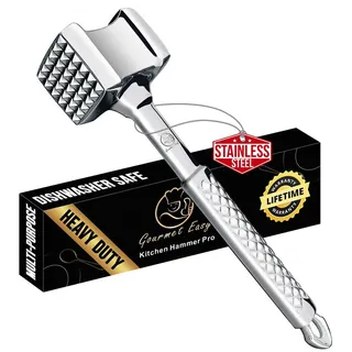 gourmet easy Fleischklopfer 7,5 cm Edelstahl Weiß
