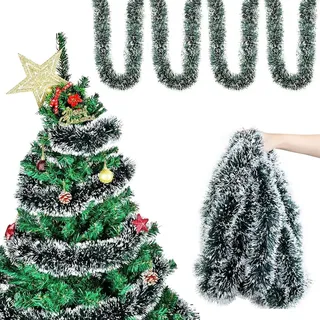 THQAE 4 Stück Girlande Weihnachten,Weihnachtsdeko Girlanden Tannengirland Girlande Weihnachten Outdoor Weihnachtsdeko Tür Kugelkranz Weihnachten Weihnachtsdeko, 2M*9CM