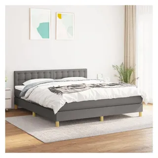 vidaXL Boxspringbett 180 x 200 cm Dunkelgrau