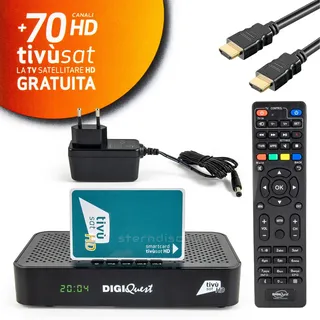 DIGIQuest Maximo HD TV Sat Receiver TiVuSat zertifiziert mit aktivierte HD Karte