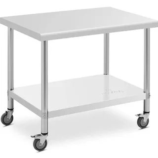 Royal Catering Edelstahltisch mit Rollen PREMIUM 70 x 100 cm 155 kg - Edelstahltische Royal Catering