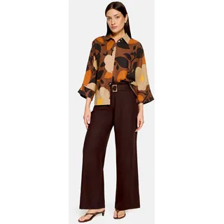 Cartoon Schlupfbluse mit Muster Braun 38