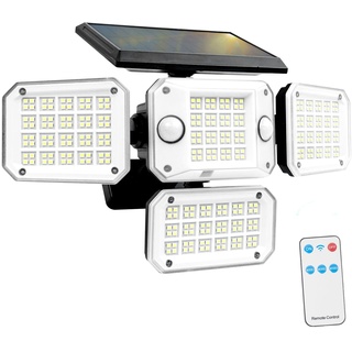 phosir Solarlampen für Außen mit Bewegungsmelder, 296 LED Solar Strahler Außen IP65 Wasserdichte Solar Bewegungsmelder Aussen Ideal für Garten Garage, 3 Modelle