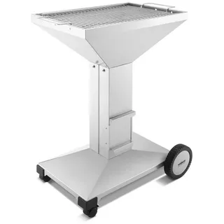 Thüros Camping-Gasgrill Thüros Holzkohlegrill T4-F / Edelstahl Säulengrill 40x60 cm fahrbar