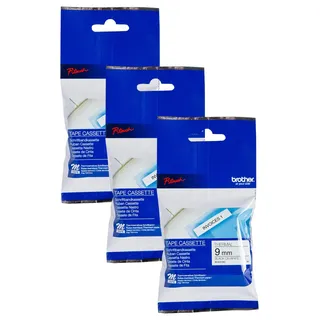 Brother M-K221 original M-Schriftband (kompatibel mit: PT-85, PT-75, PT-BB4, PT-55, PT-65, PT-80, PT-90 und PT-M95) schwarz auf weiß (Packung mit 3)
