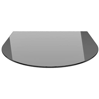 Rundbogen 100x100cm Glas schwarz - Funkenschutzplatte Kaminbodenplatte Glasplatte (Schwarz RB100x100cm - mit Silikon-Dichtung)