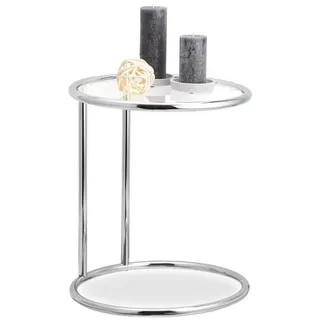 Relaxdays Beistelltisch Ø 0 x 0 cm Silber/Transparent