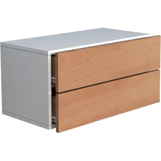 VCM Nachtschrank Usal 60 x 32 x 30 cm Braun/Weiß