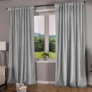 Gardinenbox Milano Schlaufen 235 x 135 cm Grau 2 Stück