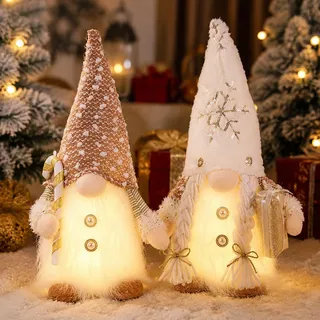 2 Stück Weihnachtswichtel Klein Plüsch,Wichtel Figuren Weihnachten Deko,Leuchtende Weihnachts Wichtel Klein,Weihnachtswichtel Beleuchtet,Weihnachtsdeko Wichtel,Weihnachtsdeko Mit Beleuchtet Led