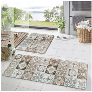 HOMELUX Badematte Badematte Badvorleger Badteppich Duschvorleger Set, Rutschfester Gummi, Lichtecht, Schallschluckend, Ruschsicher, Polyester, Größe: 50x160cm+50x80cm