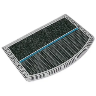 Metzker® Fußmatte Fußabtreter Fußmatte Eingangsmatte für Innen und Aussen, Halbrund schwarz Halbrund | 47 cm x 65 cm