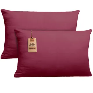 NatureMark Kissenbezug Jersey 40 x 60 cm Bordeaux Rot