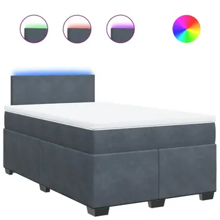 vidaXL Boxspringbett 120 x 190 cm Dunkelgrau