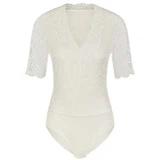 Nina Von C. Shirtbody Spitzen Body Trachtenbody Hanna (Stück, 1-tlg) leicht transparent, V-Ausschnitt beige 44