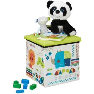 Relaxdays Sitzhocker Kinder Kunststoff 31 x 31 x 31 cm Grün/Weiß