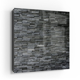 DEQORI Schlüsselkasten 'Natursteinmauer', Glas Schlüsselbox modern magnetisch beschreibbar schwarz