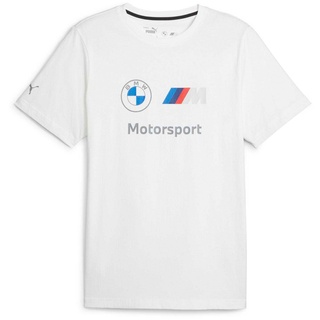 PUMA Herren T-Shirt - Motorsport, BMW MMS ESS LOGO TEE, Baumwolle, kurz, einfarbig Weiß XL