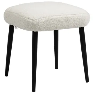 Homcom Fußhocker Kunststoff 42 x 44 x 42 cm Cremeweiß