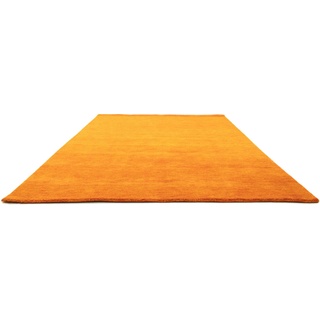 Wollteppich MORGENLAND "GABBEH FEIN UNI" Teppiche Gr. B/L: 250 cm x 350 cm, 18 mm, 1 St., orange Schurwollteppiche